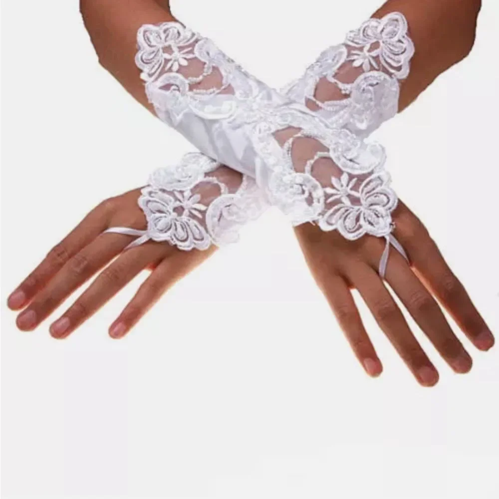 Pearl lace Bridal glove Wedding Prom Party Costume